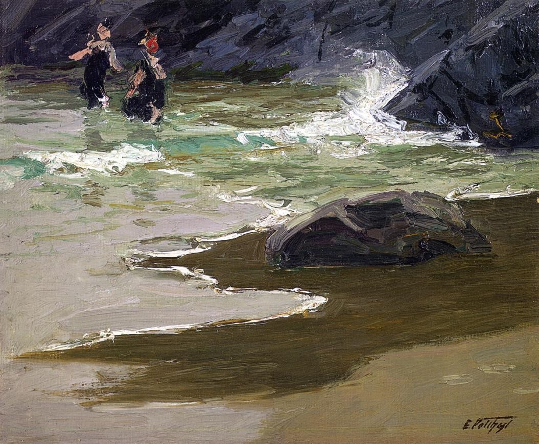 Edward Henry Potthast Bathers by a Rocky Coast